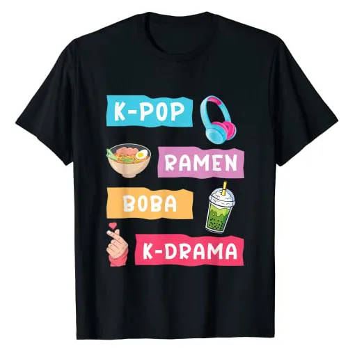 South Korea Lifestyle - แฟชั่นเคป๊อปสำหรับแฟนๆ ละครเกาหลีและเคป๊อป เสื้อยืดของขวัญสำหรับสาวๆ แฟชั่นเกาหลีใต้ เสื้อผ้าสไตล์ชีวิตประจำวัน เสื้อยืดลายกราฟิก