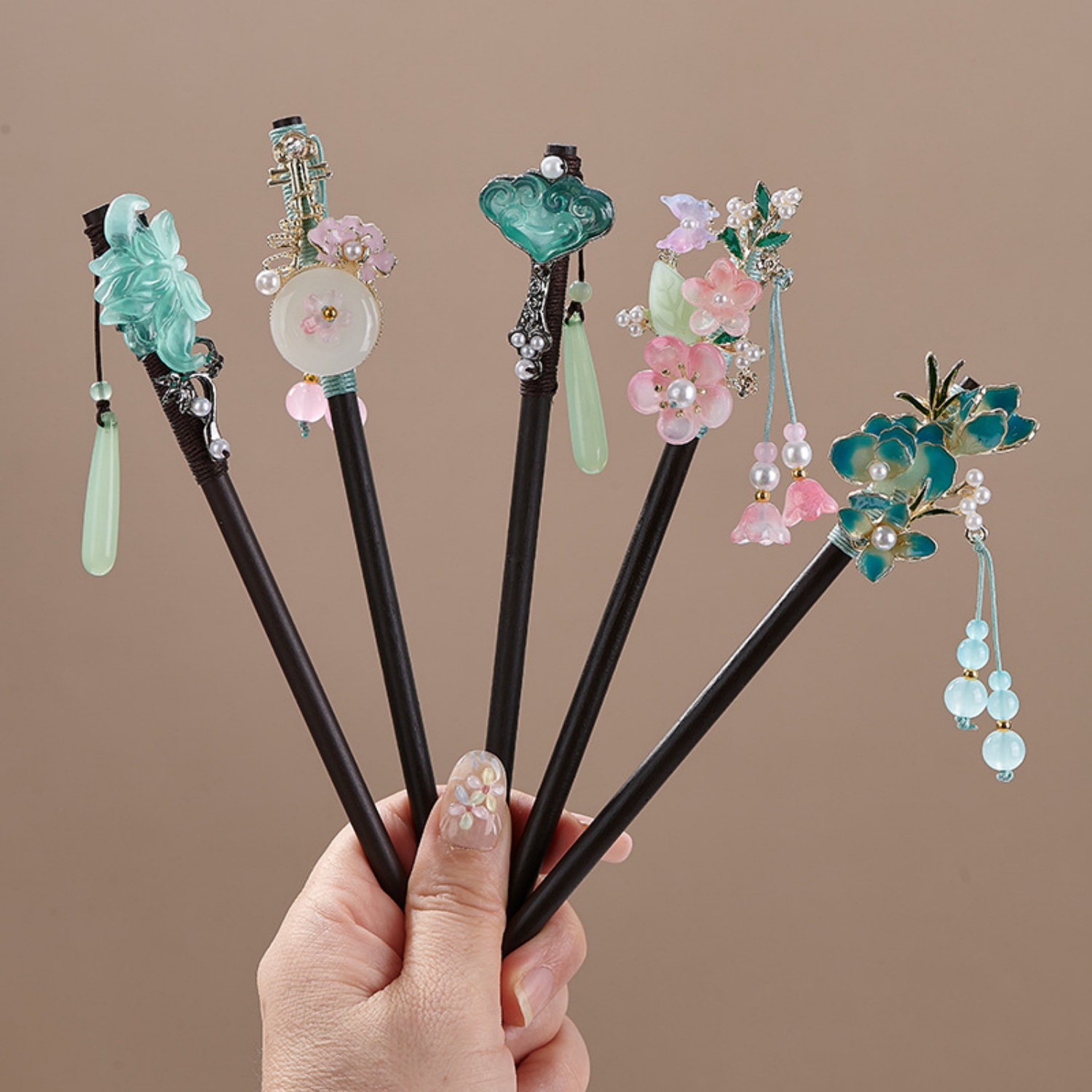 กิ๊บติดผมลายดอกไม้สไตล์วินเทจส - Hanbok Hair Pin บทวิจารณ์และราคา