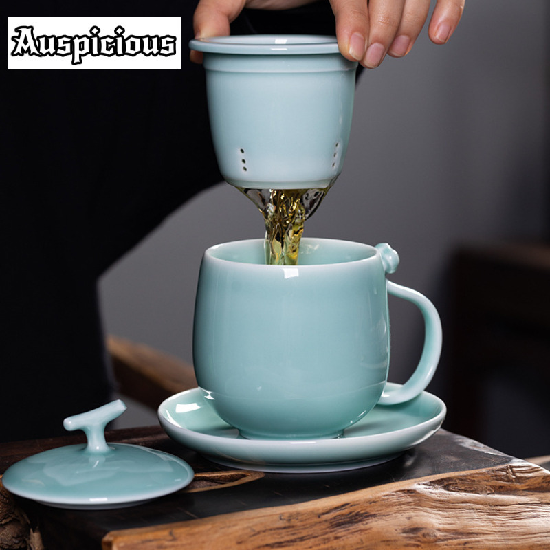 แก้วชาเซลาดอนสีฟ้า 400 มล. พร้ - Celadon Ceramic Cup บทวิจารณ์และราคา