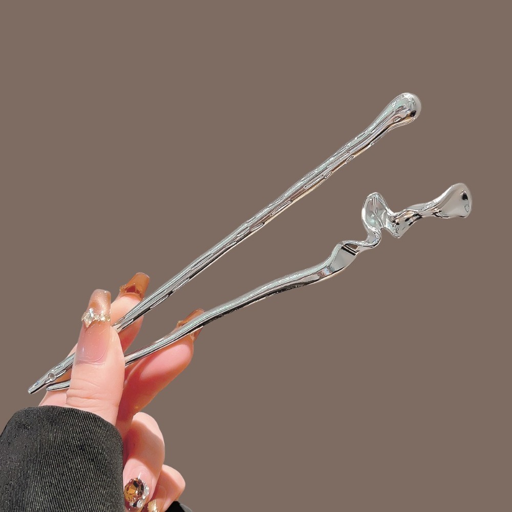 ปิ่นปักผมโลหะสีเงินสไตล์จีนใหม - Hanbok Hair Pin บทวิจารณ์และราคา