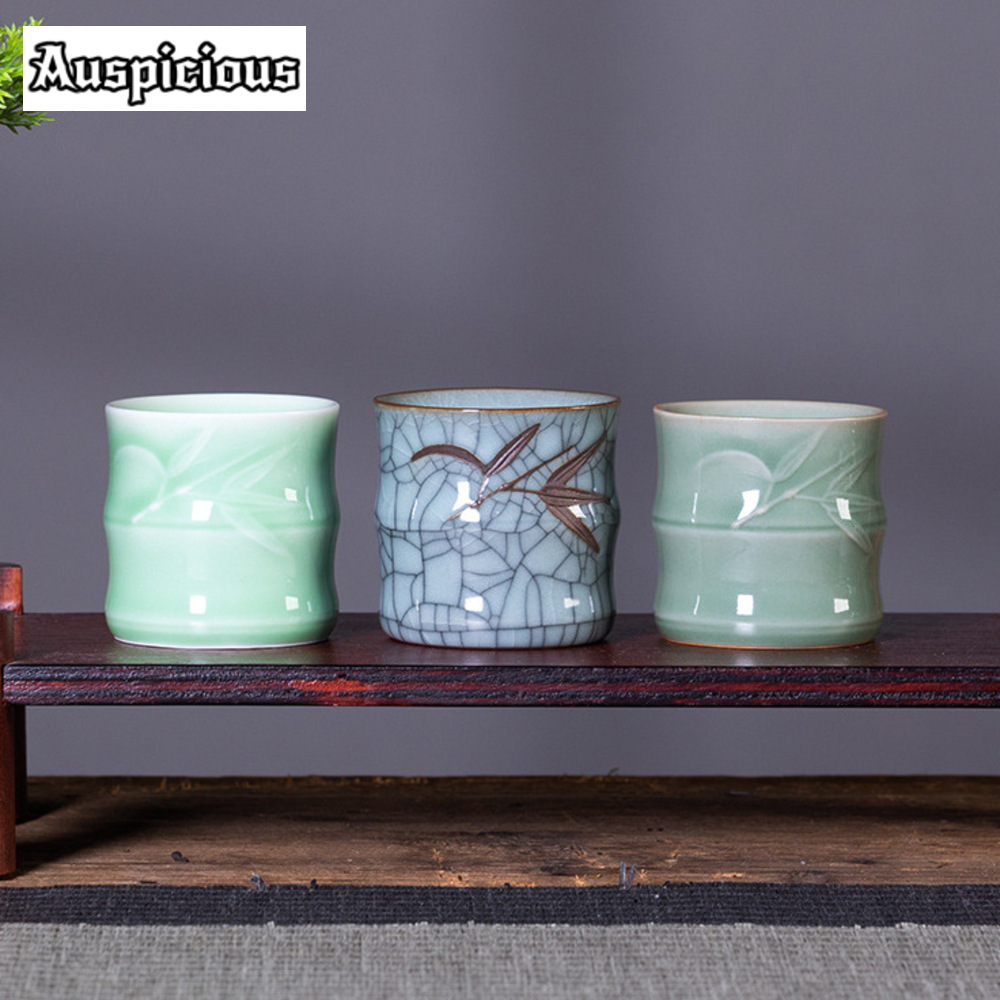 ถ้วยน้ำชาเซรามิกรูปใบไผ่สุดสร้ - Celadon Ceramic Cup บทวิจารณ์และราคา